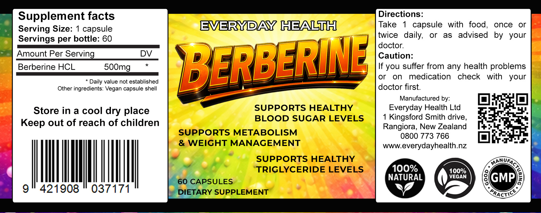 Berberine - 500mg Pure - 60 Capsules - Image 2